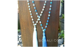 bali handmade prayer necklaces beads ceramic two color
